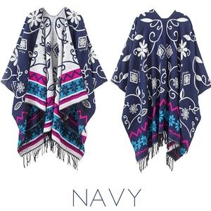 🏜️ reversible ruana / sarape / poncho / wrap